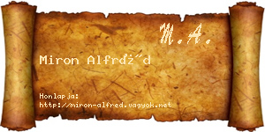 Miron Alfréd névjegykártya